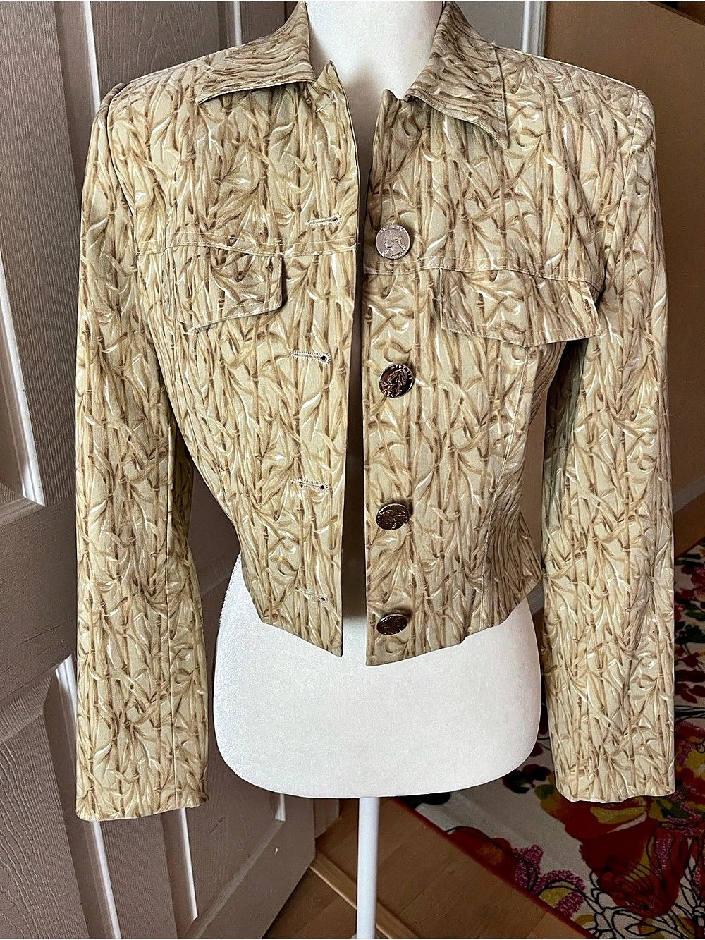 Alberto Makali possibly, Label Missing Gold Textured Jacket